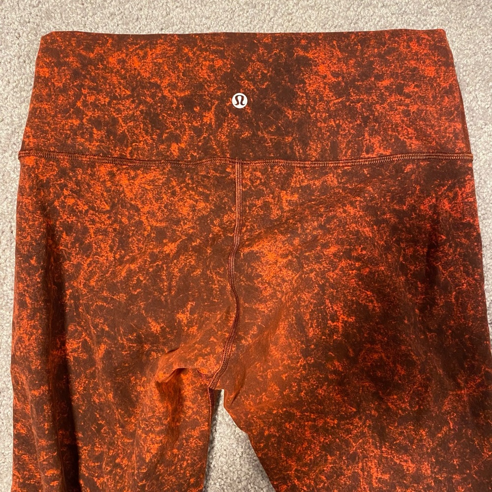 lululemon athletica Orange/Black Marbled High-Rise Leggings